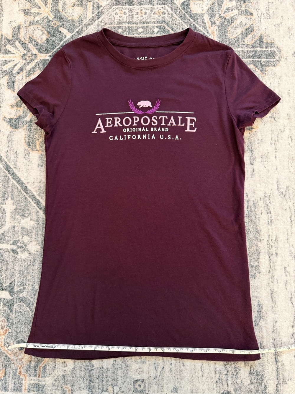 Aeropostale Girl’s Women’s Burgundy Logo Crew Tee